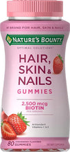 Load image into Gallery viewer, Nature Bounty Hair, skin, and nails gummies
