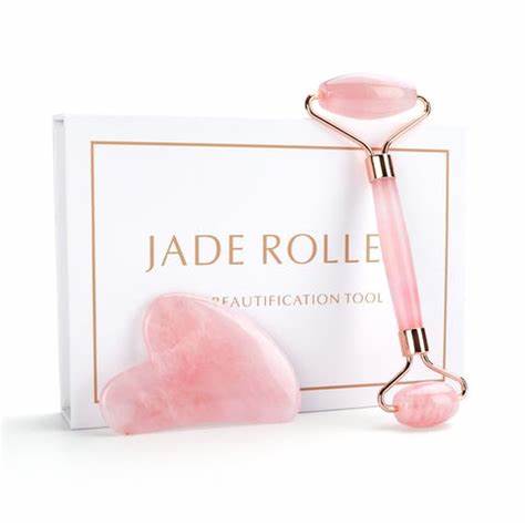 Rose Quratz Jade Roller Face Tool Set